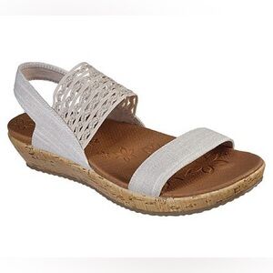 Brand new Skechers "Brie Most Wanted" wedge sandal. Nude. Women's size 9.